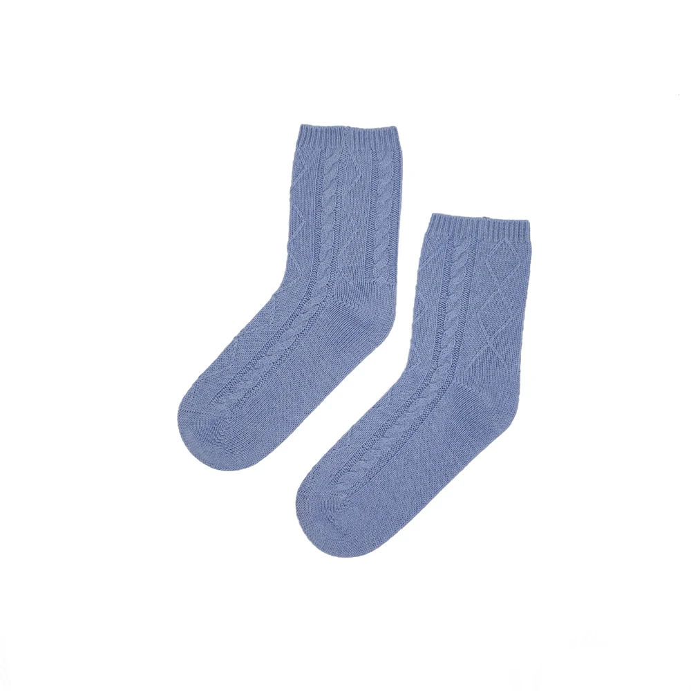 product-1000-1000 Cable Knitted 100% Cashmere Socks Women Winter Warm Soft Cashmere Socks (3)